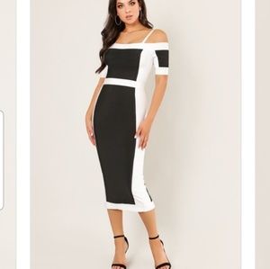 COLD SHOULDER BANDAGE DRESS